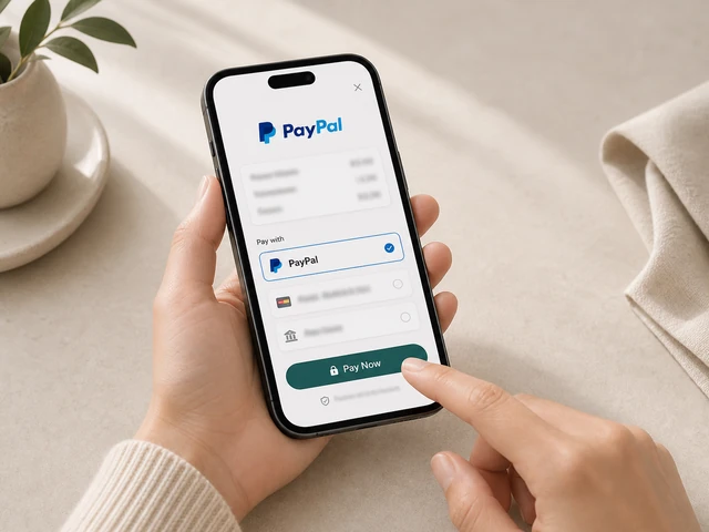 A buyer paying the deposit through PayPal on a phone