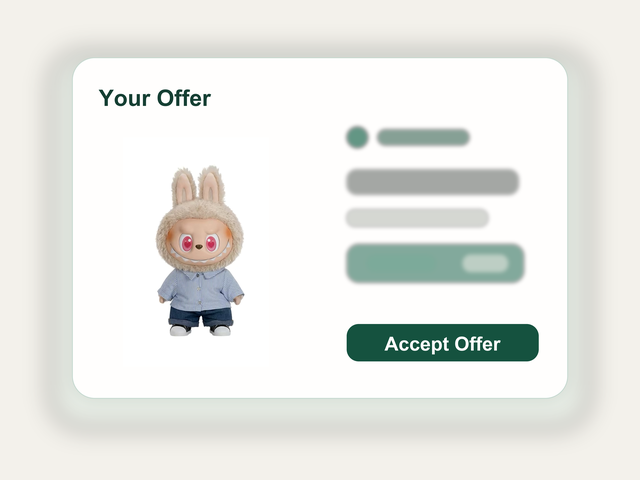 An offer showing a reviewed collectible option and an accept offer button